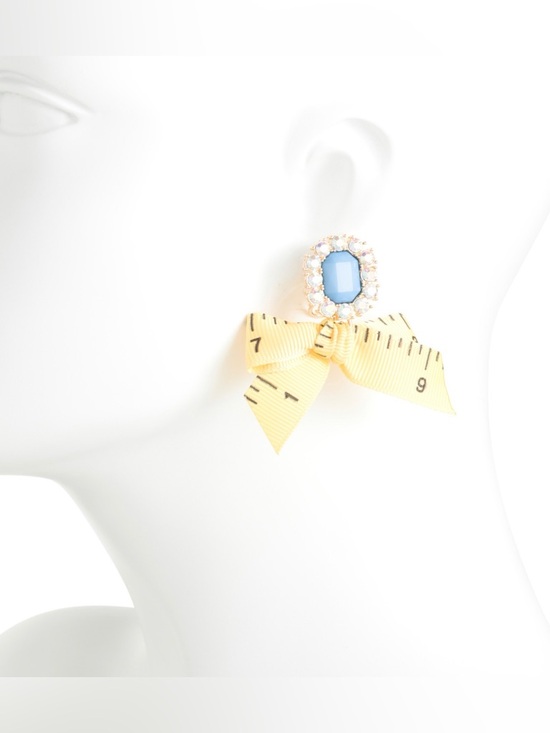 Betsey Johnson Jewelry - BETSEY JOHNSON RULER BOW STATEMENT EARRINGS - NWT